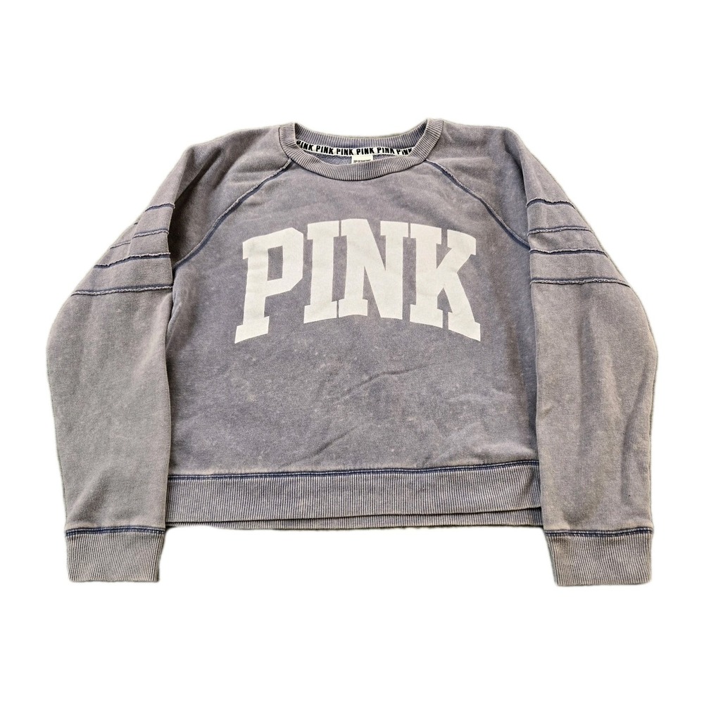 Victoria's Secret Pink  Women's‎ Sweatshirt Acid Wash Distressed Size Large